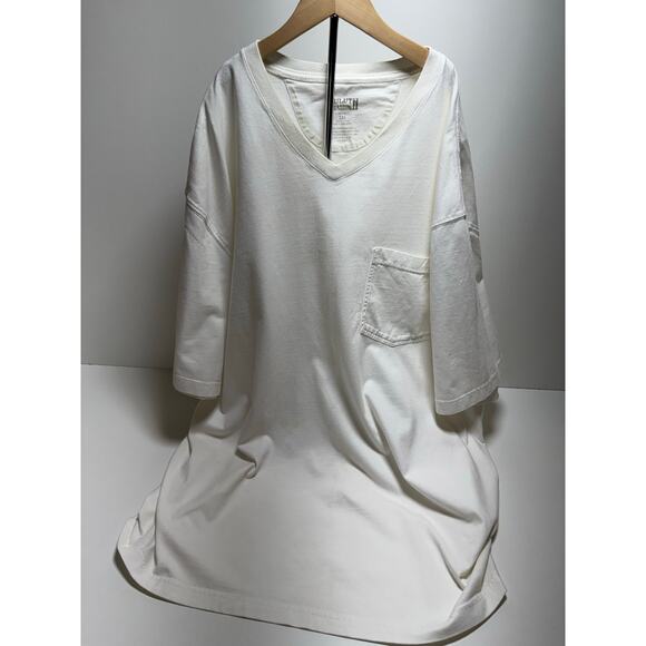 Duluth Trading Co. Other - Duluth Trading Co Men’s Longtail Short Sleeve 3XL V Neck T Shirt White Cotton